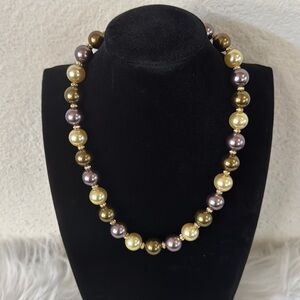 NWOT Purple & Bronze Freshwater Pearl Necklace